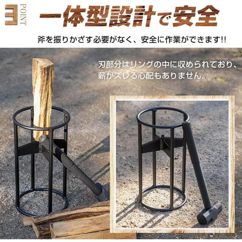 キャンプ用品 サンパーシー 薪割り台 ハンマー付き ハンマーで叩くだけ 時短 焚き付け キャンプ アウトドア 焚き火 薪ストーブ