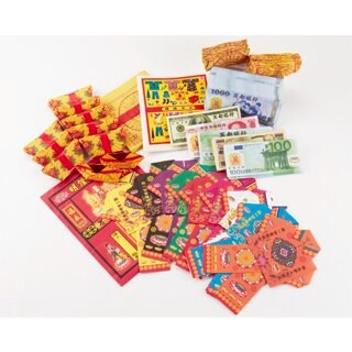 【金發財金紙】有衣有錢組-福衣巾衣元寶含冥國台幣五合一幣(金紙 -普渡超渡法會必用)
