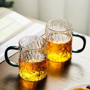 帶把手玻璃杯辦公室杯子水杯耐高溫日式喝水泡茶茶杯啤酒杯果汁杯