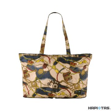日本HAPI+TAS 摺疊肩背包 藍色馬車/橙色馬車