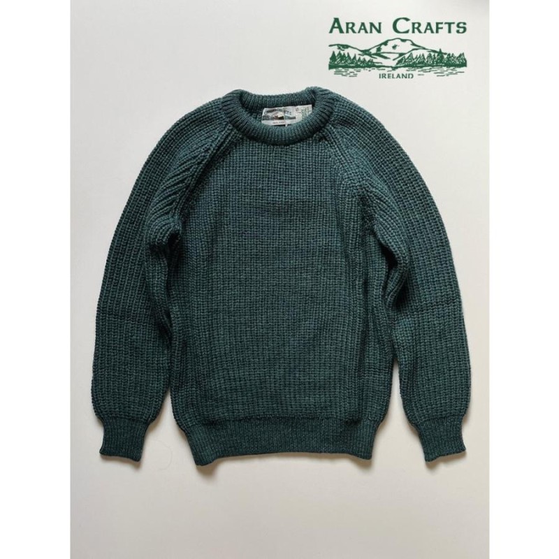 アイルランド製 aran crafts フィッシャーマン セーター L ピンク