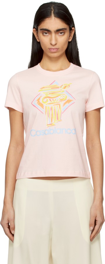 Casablanca 粉色 Diamond Column T 恤