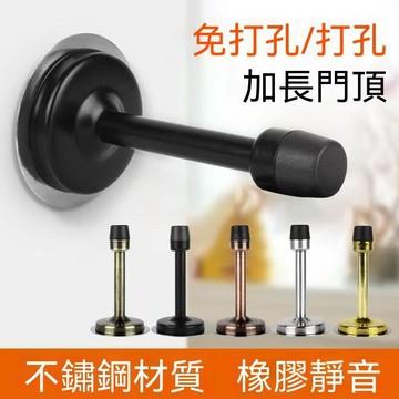 【可打統編】免打孔不鏽鋼門頂加長門擋 橡膠防撞酒店玻璃門衛生門間門靜音門碰 RTYU