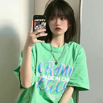 美式復古短袖t恤女夏季新款設計感小眾原宿風oversize寬松上衣服