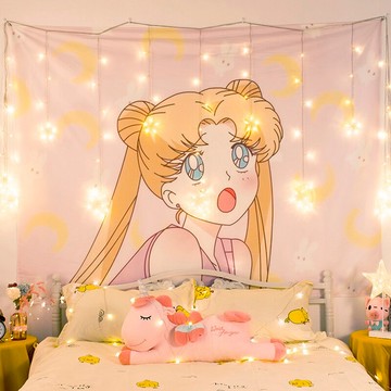 背景布房間裝飾掛布ins壁掛毯網紅少女臥室出租屋墻布宿舍改造布