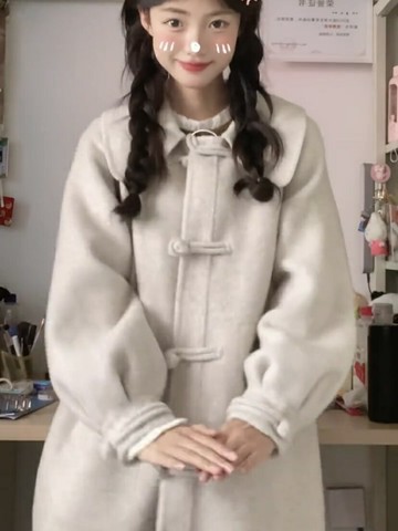 呢子大衣外套女秋冬高級赫本風中長款韓系復古溫柔學生小個子流行【淘夢屋】