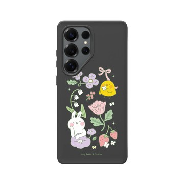 Galaxy S25 Ultra SolidSuit 黑 - 懶散兔與啾先生 Lazy Rabbit and Mr.Chu - 優雅花園