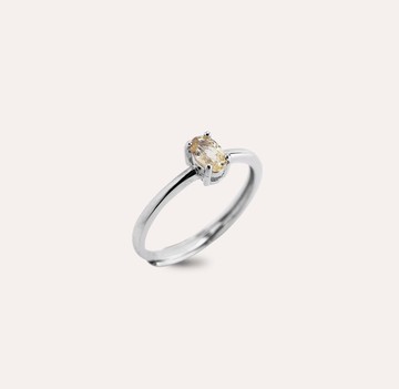 安珠 黃剛 黃色 橢圓 3*5mm 戒指 經典系列 Oval 寶石銀飾 AND J