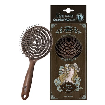 【韓國 YAO】耀榯 女仕鏤空按摩梳(胡桃木)
