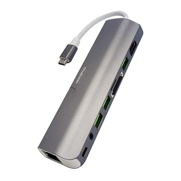 Grenoplus USB 3.0 Type-C 九合一多功能Macbook Hub集線器【太空灰】