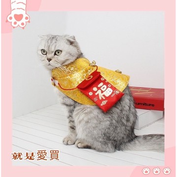 過年出貨-🇹🇼現貨寵物新年拜年衣服 紅包袋 披風 披肩寵物唐裝 貓衣服 過年狗衣服 貓狗喜慶小紅包 斗篷唐裝新年衣服