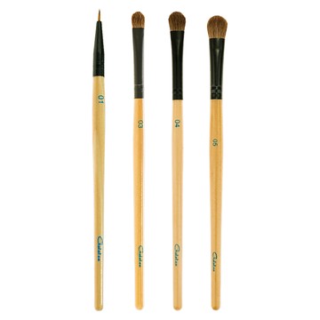 Galatea 葛拉蒂 彩顏系列 馬毛閃亮眼影刷 4入組 頂級馬毛製成 抓粉力UP 柔軟親膚  1組