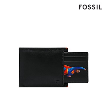 【FOSSIL 官方旗艦館】Superman x Fossil 超人聯名雙折皮夾-黑色 ML4705001