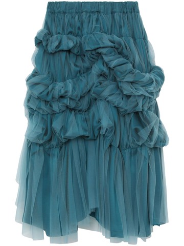 Noir Kei Ninomiya - ruffled-detail tulle skirt - women - Polyester - XS - Blue