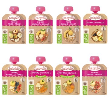 BABYBIO 生機果泥90g(13款可選)-法國原裝進口6個月以上嬰幼兒專屬副食品