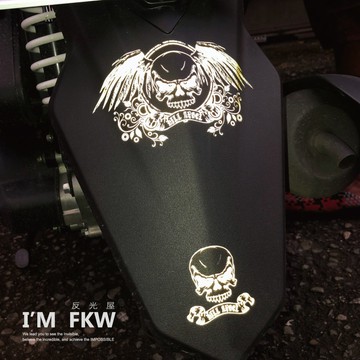 反光屋FKW 地獄天使 組合 骷髏 惡魔 反光貼紙 酷炫獨特 汽車機車重機反光貼紙 防水耐曬高亮度 騎士精品 潮男潮味