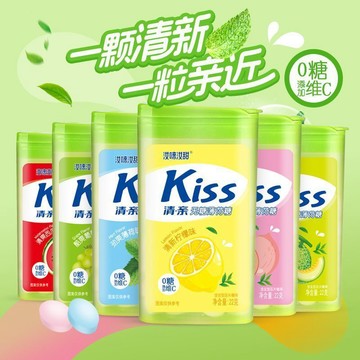 無糖薄荷糖 0糖 維c薄荷糖接吻含片 清凉水果味 檸檬 桃子 薄荷 蜜瓜 西瓜 葡萄水果味 润喉片 清新口味 休闲零食