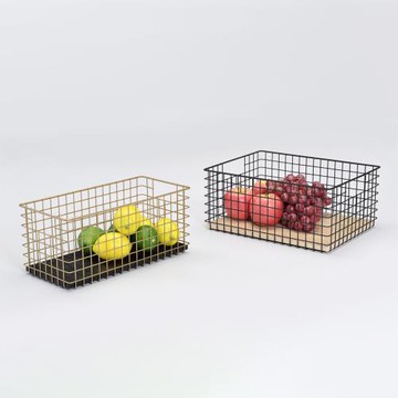 揚亦City 鐵線盒L-兩入組(黑/金兩色可選)  置物/收納盒