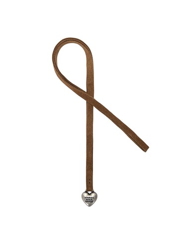 HEART CHARM_brown suede