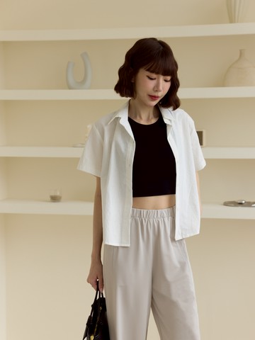 輕薄挺料短袖襯衫