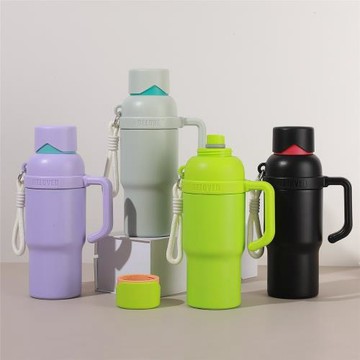 跨境30oz汽車杯雙飲雙飲吸管杯便攜手柄杯保溫杯冰霸杯亞馬遜爆款