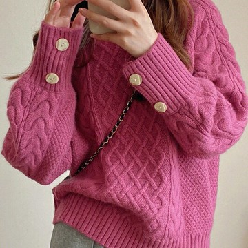 毛衣上衣設計感小眾日系復古麻花女外穿加厚時尚百搭溫柔秋冬新款