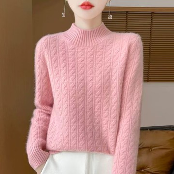 衣時尚 針織衫 毛衣衫 保暖衫 羊毛衫 內搭 新款羊絨女衫半高領毛衣針織衫內搭羊毛打底衫-8230.