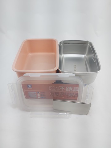 304不銹鋼分隔保鮮盒(800cc) 不鏽鋼便當盒 野餐盒 帶蓋保溫餐盒 便當盒 上班外帶盒 耐熱 隔熱(依凡卡百貨)【領券滿額再折千6/30止】