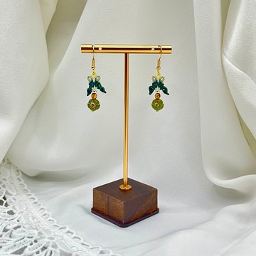 捷克花珠天使之心編織耳環