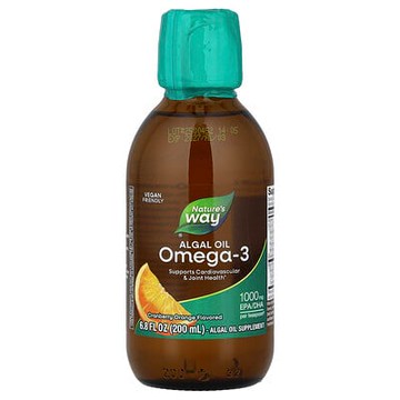 Nature's Way, NutraVege®，植物基 Omega-3，特強型，蔓越橘味，1000 毫克，6.8 液量盎司（200 毫升）