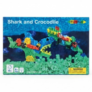 Morphun 積木 會動的鯊魚和鱷魚 200個  1盒  Multicolor