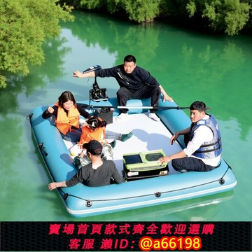 【台灣公司 可開發票】水上充氣浮臺釣魚船 移動釣臺 路亞撒網平板船 加圍欄魔毯氣墊