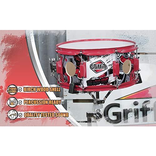 GRIFFIN Snare Drum Birch Wood Shell 14 X 6.5 Inch Oversize 2.5