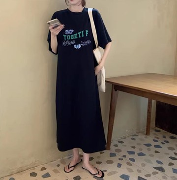 大碼連身裙女裝微胖顯瘦長裙胖MM春夏季新款薄款寬松連衣裙【繁星小鎮】