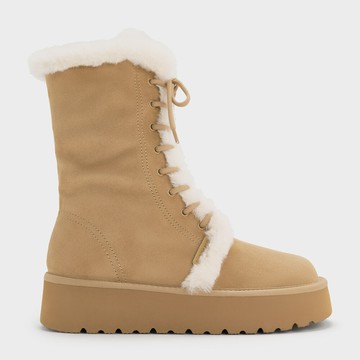 內刷毛反摺厚底靴