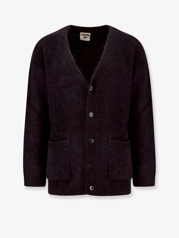 Mohair blend cardigan with back logo label - A PAPER KID - gender_Man