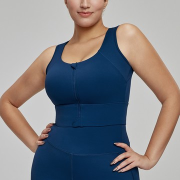 高強度大碼拉鍊瑜珈運動機能內衣【半固定罩杯】