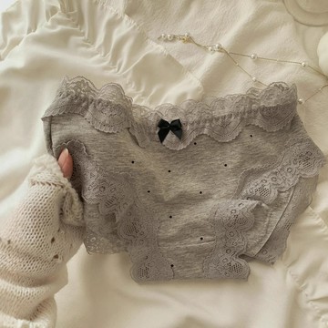 【台灣發貨】四季新款森日和葉法式複古風蕾絲邊女士三角褲內褲女純棉襠 純棉內褲