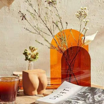 Mon Aube 居家裝飾 壓克力花瓶  180 x 46 x 270mm  橘色