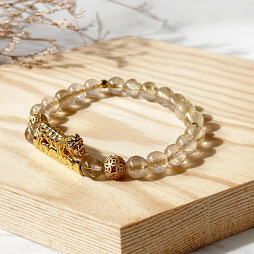 【命運好好玩】財霸咬錢虎鈦晶手鍊(女)