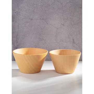 千端日式木碗實木圓碗無漆純色酸棗木碗原木色防摔家用餐具大號碗