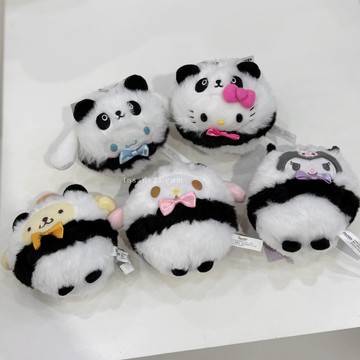 SANRIO 三麗鷗 上野限定 熊貓 毛茸茸吊飾
