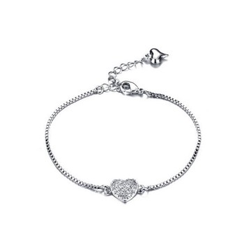 《316小舖》【TD130】(精緻銅鍍白金打造-時尚韓版滿天星手鍊-單件價 /愛心手鍊/心手鍊/心造型手鍊/禮物現貨)