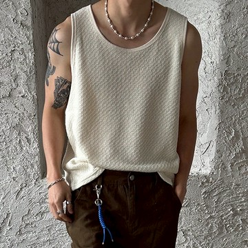 正韓質感紋理圓領針織無袖背心 3色 YUPPIE 預購商品 0729