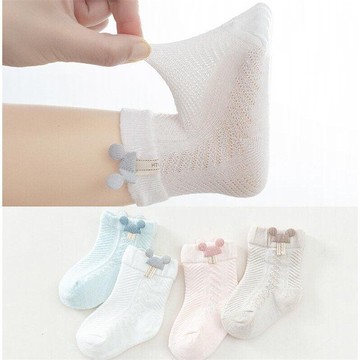 嬰兒襪子夏季薄款網眼春秋純棉寶寶網眼透氣新生兒幼兒童短無骨襪