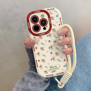 氣質小碎花適用蘋果16promax泡芙殼iphone15新款14創意13卡通防摔