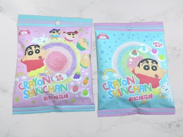 【韓國 Sugar Rolly】彩虹造型棉花糖（蠟筆小新包裝）9g/單包｜水果汽水／水果口味｜6、12包組可混搭