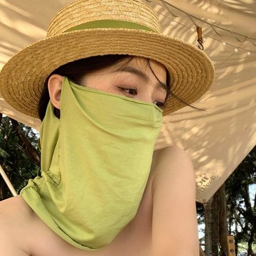 騎行面罩 單車面罩 面罩 女生面罩 涼感面罩 防風面罩 夏季開車遮陽面罩女冰絲護頸遮臉套頭開車戶外騎車遮陽圍脖女騎行