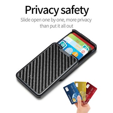 新款 碳纖維抽屜式卡盒男女士銀行卡身份證信用卡包Rfid錢夾