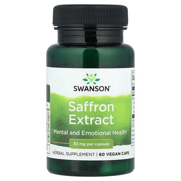 Swanson Vitamins, 番紅花提取物，30 毫克，60 粒全素膠囊
